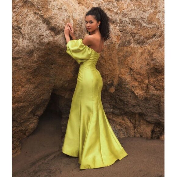 Mac Duggal Size 8 Pink Sweetheart Off The Shoulder Puff Sleeve Gown‎ Maxi Dress - Picture 8 of 8